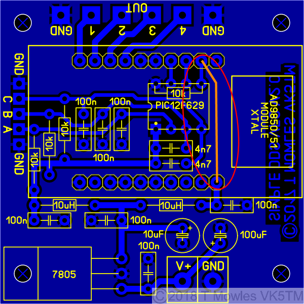 Simple DDS VFO pcb jumper